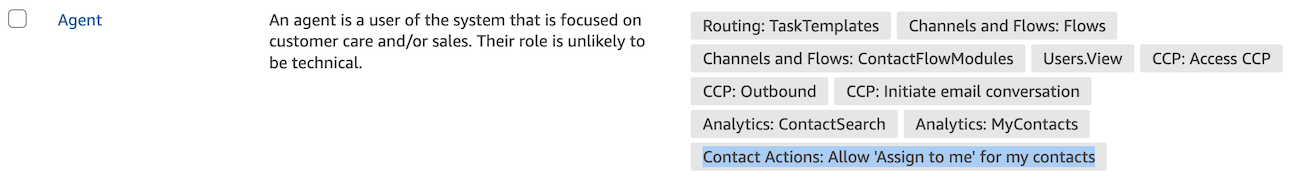 Izin profil keamanan untuk aplikasi Daftar Kerja.