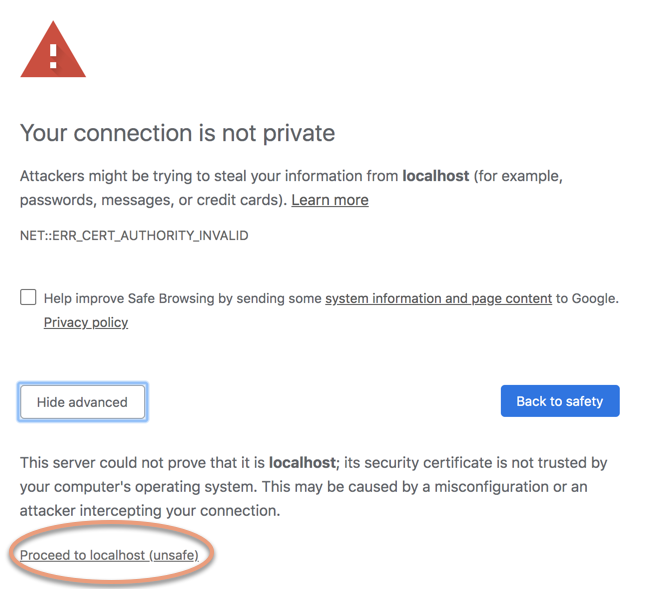 Konfirmasi peringatan SSL
