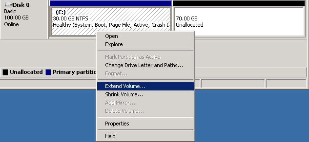 Utilitas Manajemen Disk Windows Server