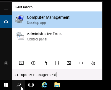 Manajemen Komputer pada instance Windows.
