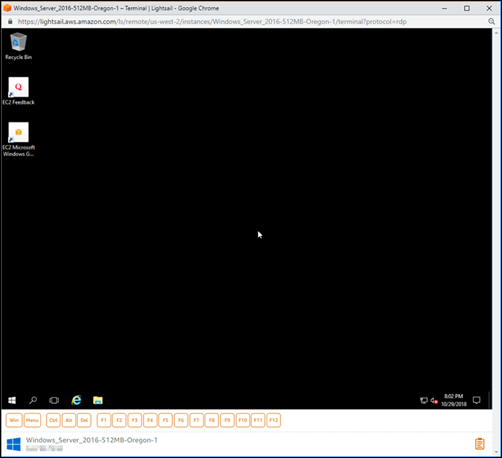 Meluncurkan dan mengonfigurasi instance Windows Server 2016 di Lightsail.