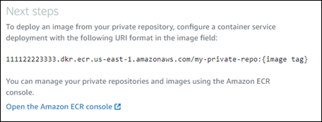 Langkah selanjutnya setelah menambahkan repositori pribadi Amazon ECR