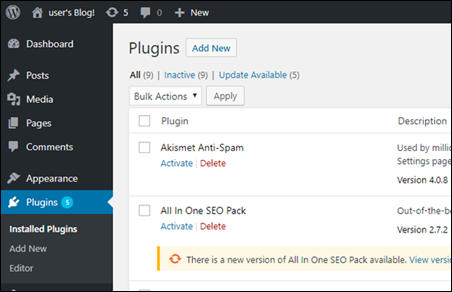 Tambahkan Plugin Baru di dasbor WordPress administrasi.