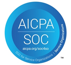 AICPA SOC circular logo for Service Organization Control certification.