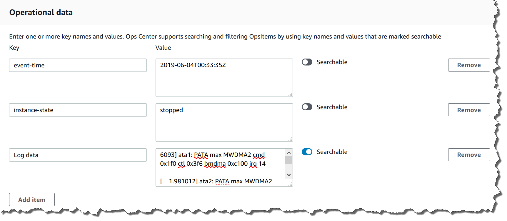 Melihat data operasional untuk OpsItem.