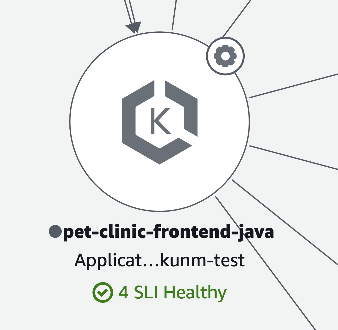 The icon for a Amazon Elastic Kubernetes Service.