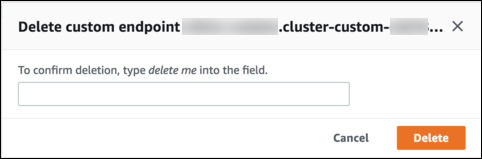 Delete custom endpoint page.