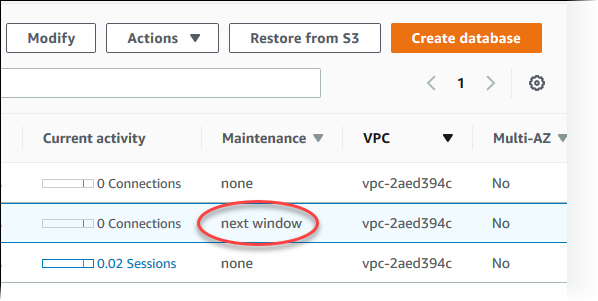 Maintenance action is available and will be applied at the next maintenance window.