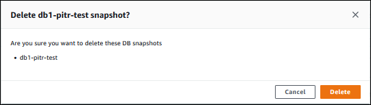 Confirm snapshot deletion