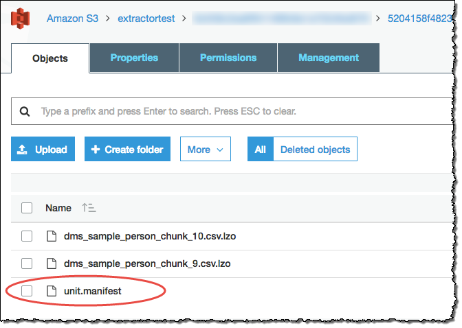 File list in Amazon S3 bucket