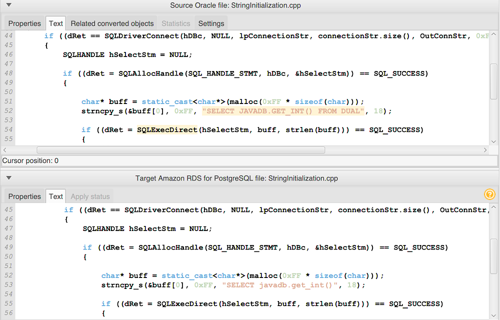 SQL code to analyze