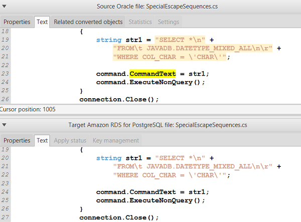 SQL code to analyze