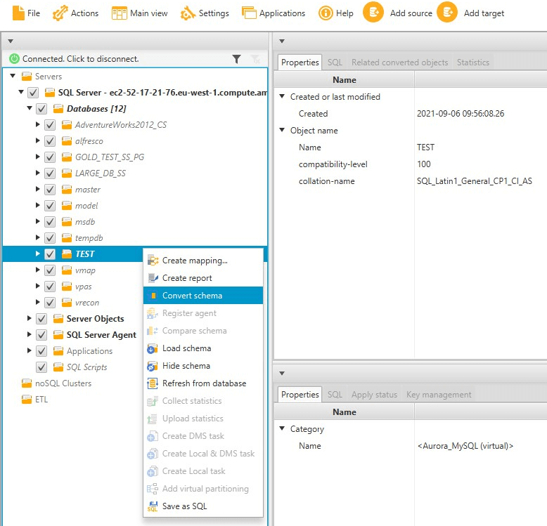 Convert schema