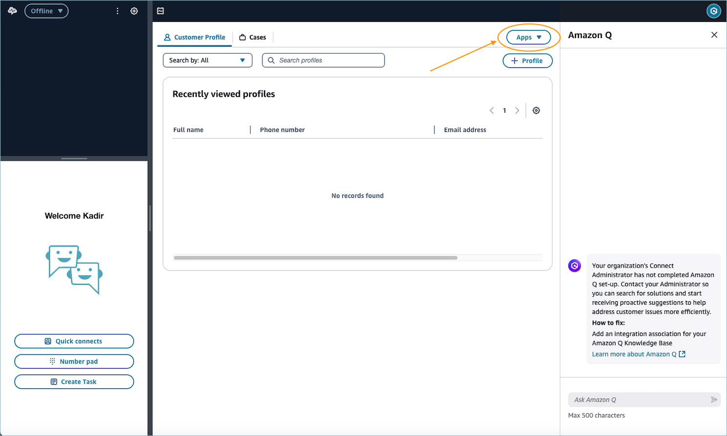 Applications that have been onboarded will appear in the Agent applications menu.