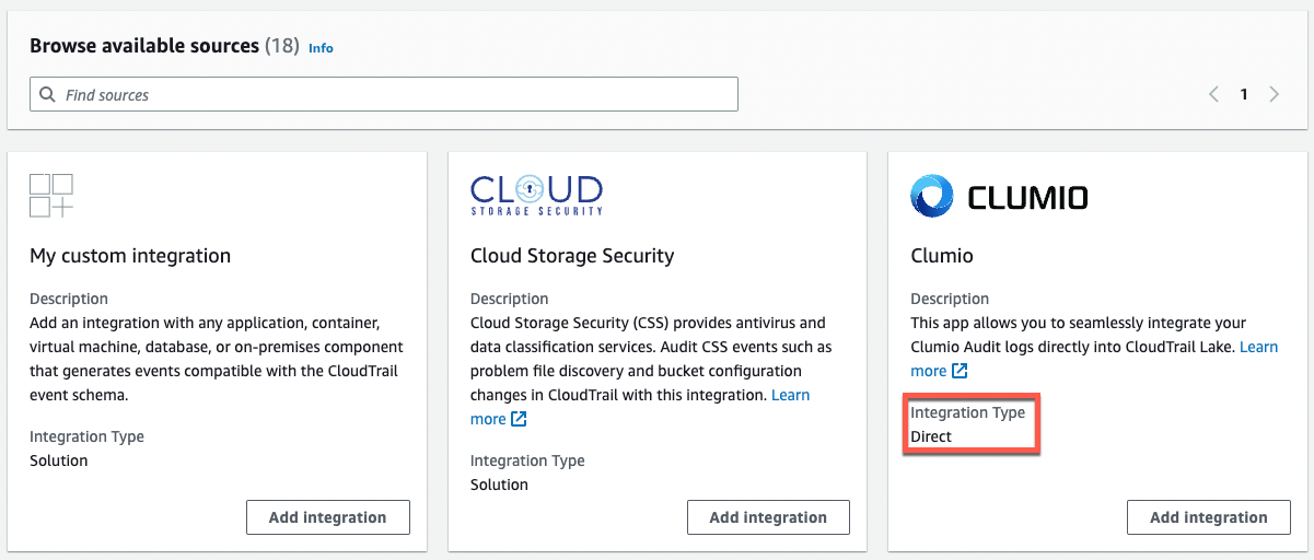Partner integration type