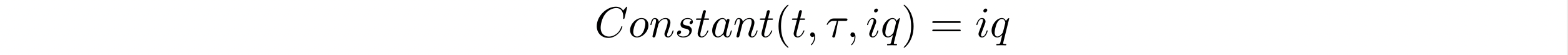 Mathematical equation showing a constant function with parameters t, tau, and iq where the output is always equal to iq.