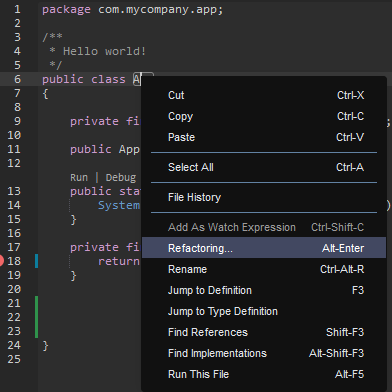 Refactoring feature