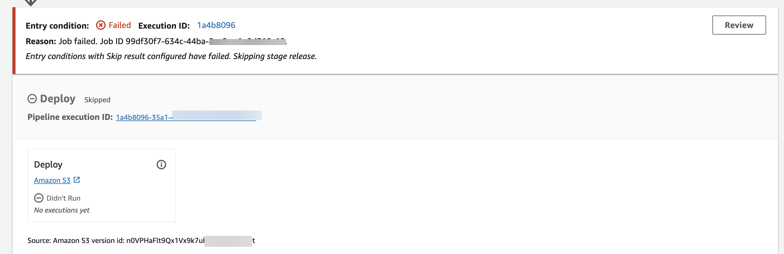An example release process using CodePipeline.