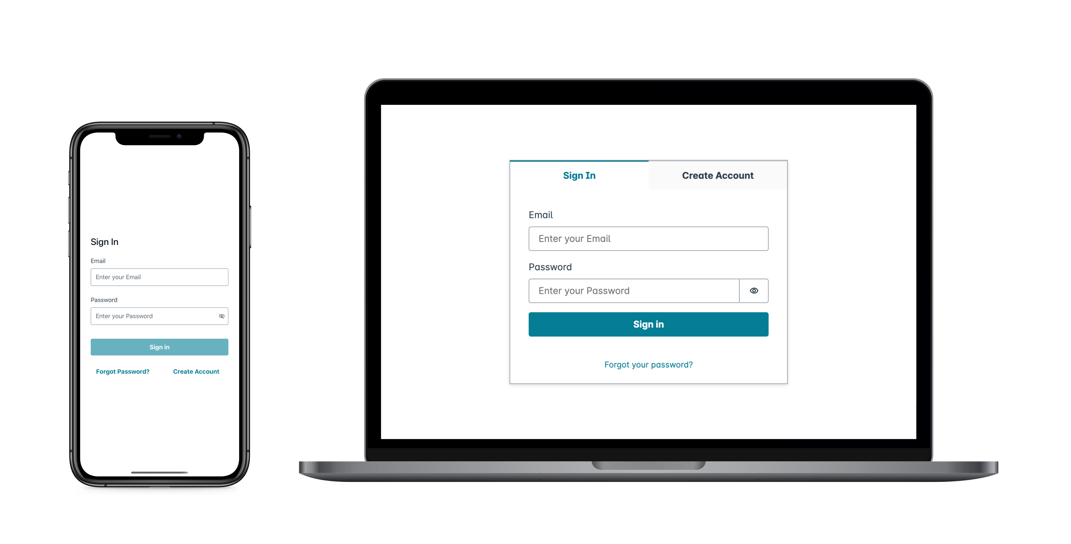 A screenshot of an example Amplify Authenticator application.