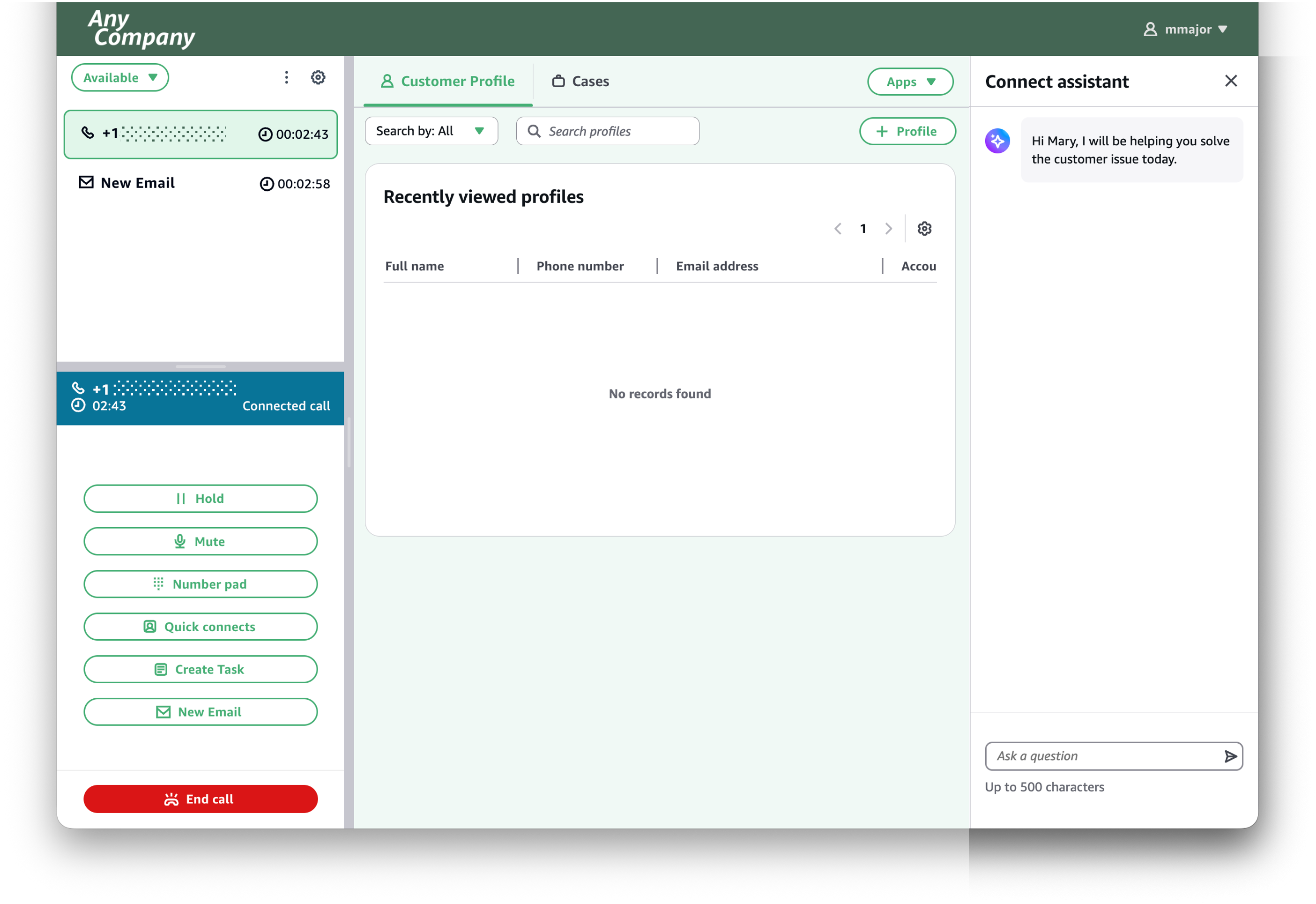 The agent workspace with a custom theme.