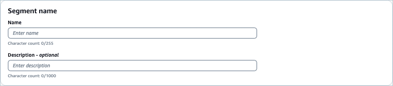 A Segment name section.