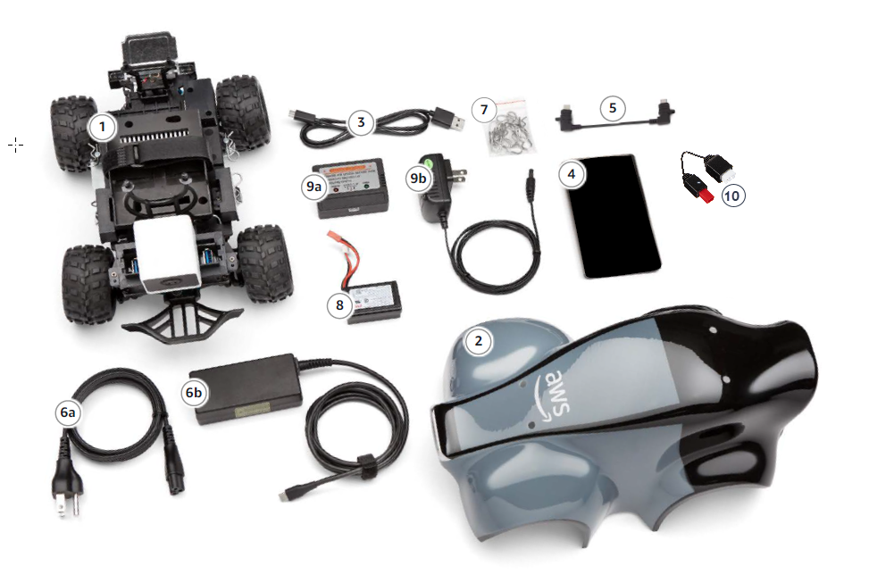 Image: AWS DeepRacer vehicle parts.