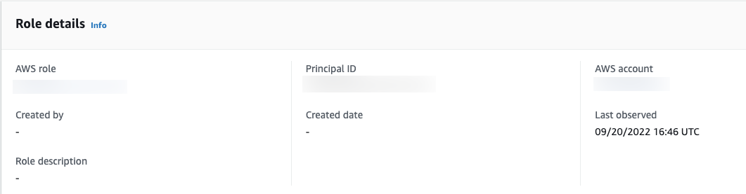 Example of a profile panel containing high-level information about an entity.