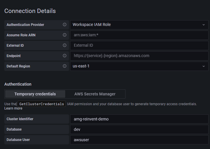 Temporary Credentials example