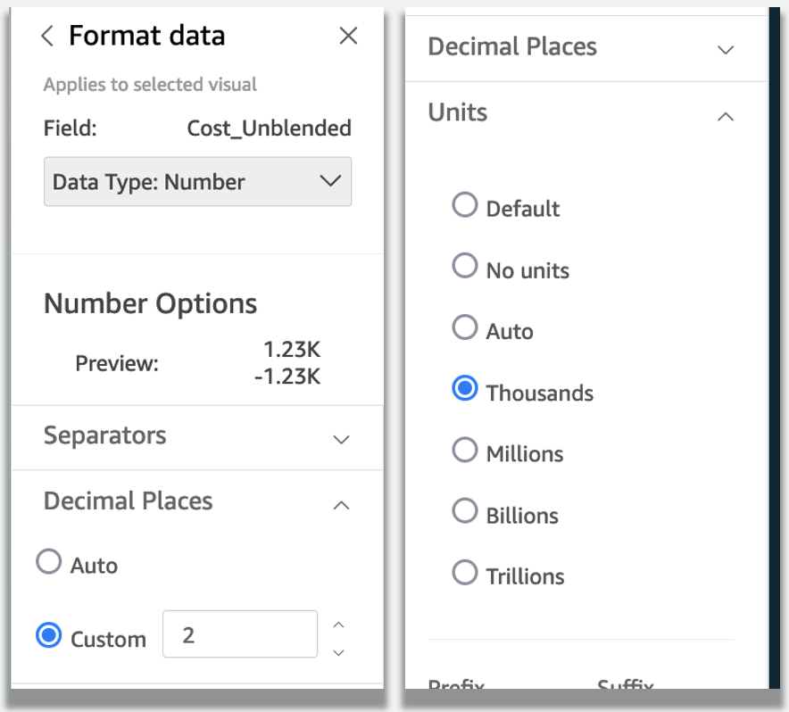 Set decimal places