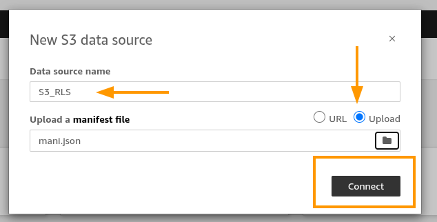 New s3 datasource upload dialog