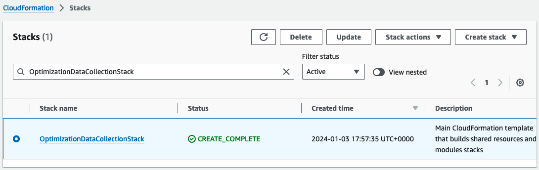 Optimization Data Collection Stack