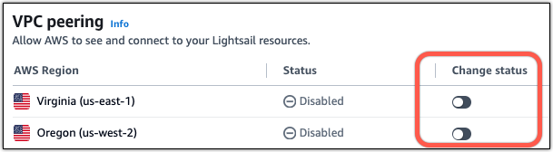 Enable VPC peering on the Account page