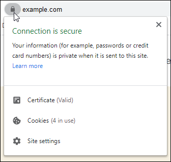 Secured website confirmation