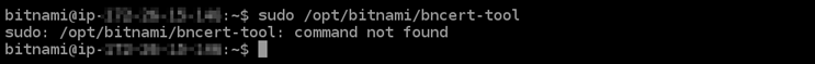 Message confirming the bncert tool is not installed
