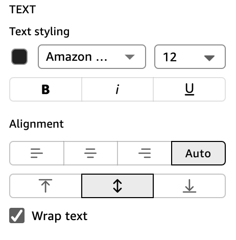 Vertical and horizontal cell alignment options in the Format visual menu.
