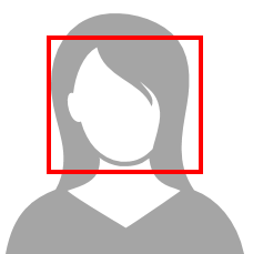 Profile icon with the face highlighted in red square.