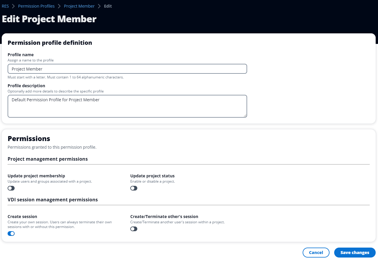 administrators can edit permission profiles