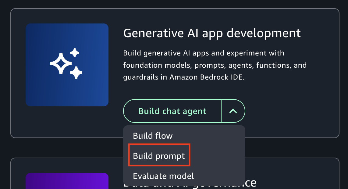 Amazon Bedrock in SageMaker Unified Studio tile.