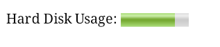 Horizontal bar graph showing partial hard disk usage, with a green progress bar.