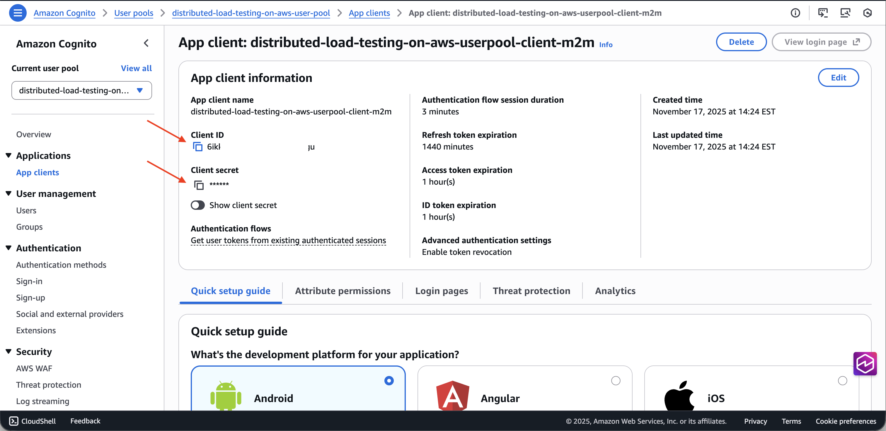Cognito Client ID and Secret