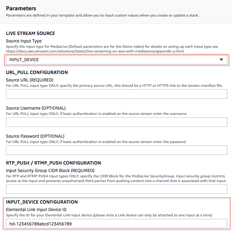 link input config