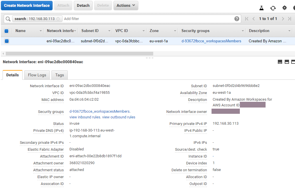 Screenshot showing a WorkSpaces client with MFA enabled