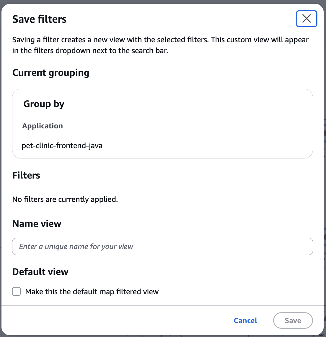 Salva la configurazione di raggruppamento