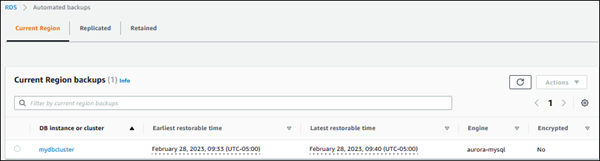 Pannello di configurazione dei backup automatici che mostra le impostazioni del periodo di conservazione e le opzioni della finestra di backup.
