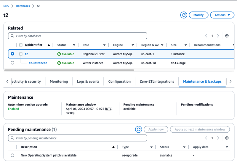 Patch del sistema operativo a livello di cluster.