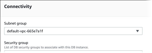 Modifica il gruppo di sottoreti dell'istanza DB.