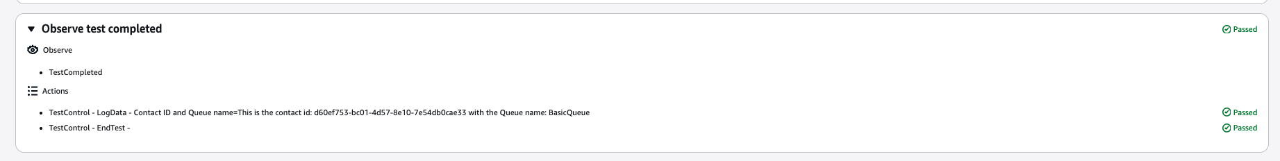 Esempio di configurazione dei dati di registro che mostra la registrazione di Contact ID e Queue name con espressioni. JSONPath