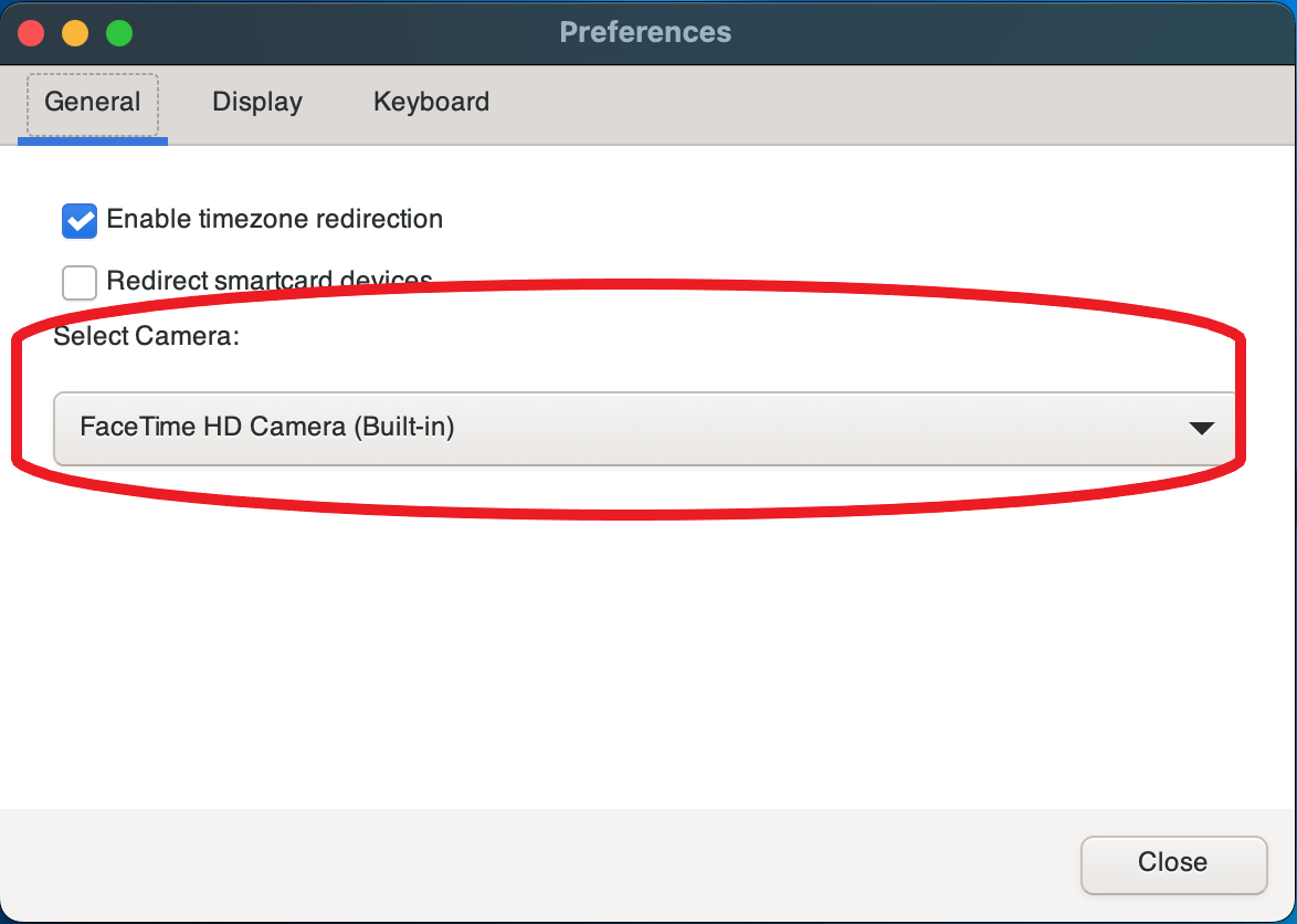 Opzione del menu Webcam