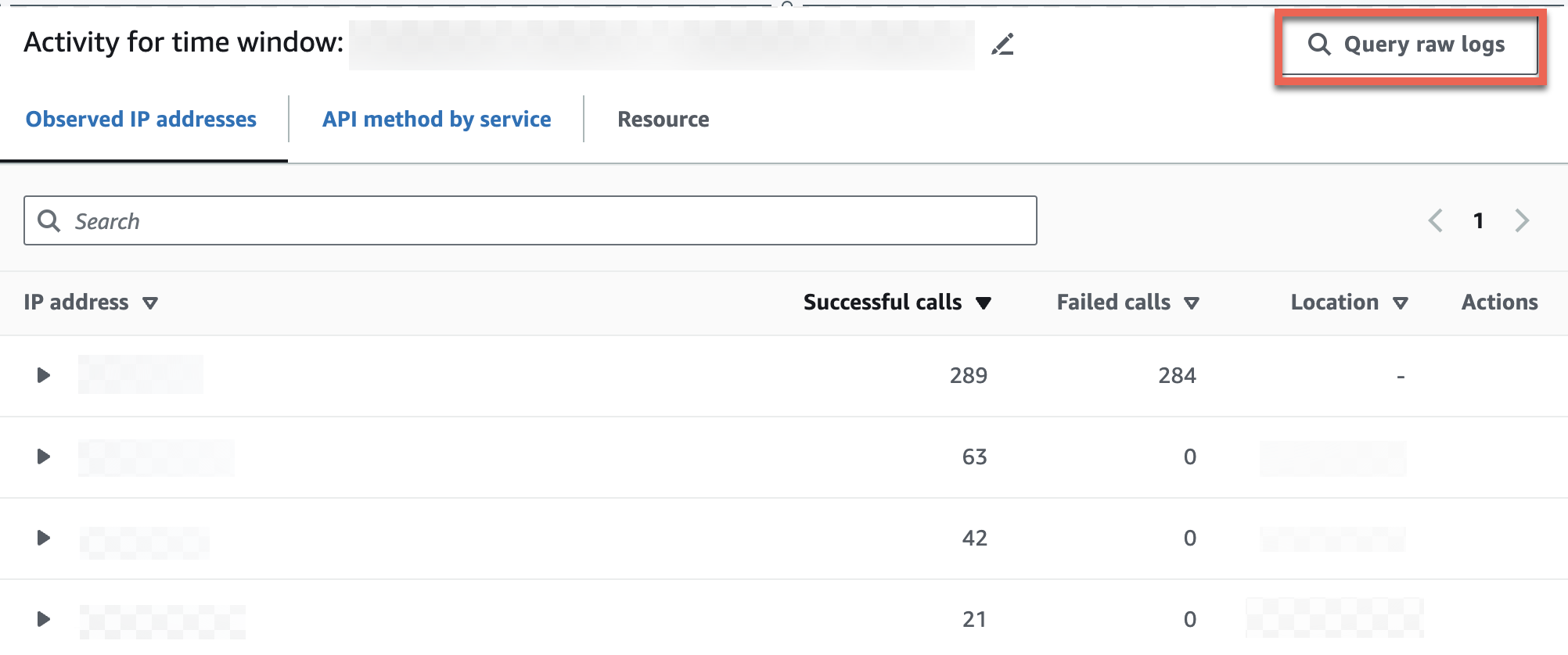 Nella tabella di anteprima dei log non elaborati, è possibile visualizzare i log e gli eventi recuperati interrogando i dati da Security Lake. Per maggiori dettagli sui log degli eventi non elaborati, puoi visualizzare i dati visualizzati in Amazon Athena.
