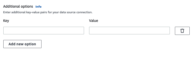 Lo screenshot mostra la sezione Opzioni aggiuntive nella scheda Proprietà origine dati per un nodo di origine dati Amazon S3.
